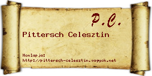 Pittersch Celesztin névjegykártya